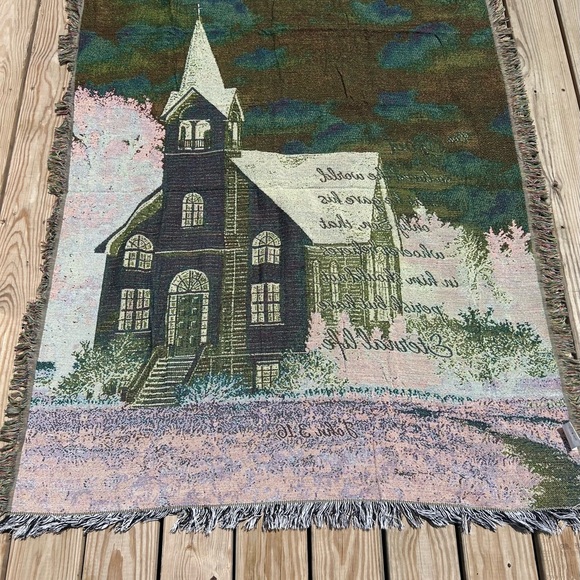 For God So Loved The World John 3:16 Religious Quilted Throw Blanket 60x47‎ in - Picture 8 of 10